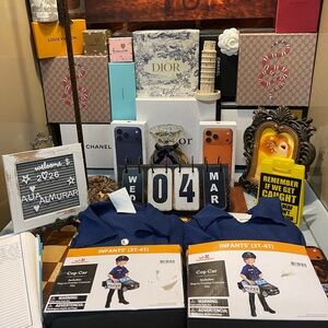 New Adorable Toddler Boy Cop Car Police Man Step-In Overlay Costume & Hat 3T-4T